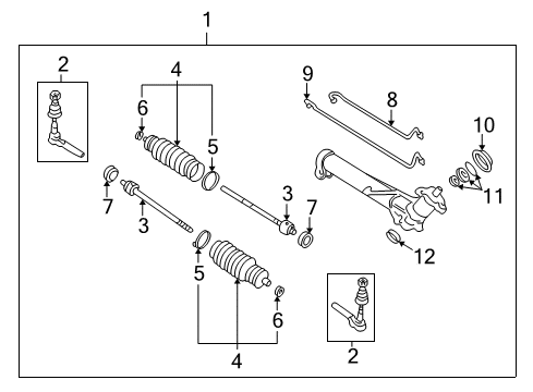 1999 Pontiac Grand Am Inner Tie Rod Diagram for 26055105