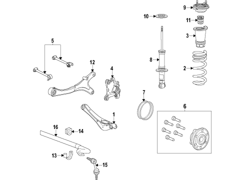 2021 Cadillac Escalade ESV Hub Assembly-Rear Wheel (W/Bearing) Diagram for 13549865