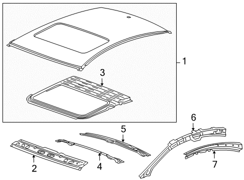 2013 Chevy Cruze Roof & Components Diagram