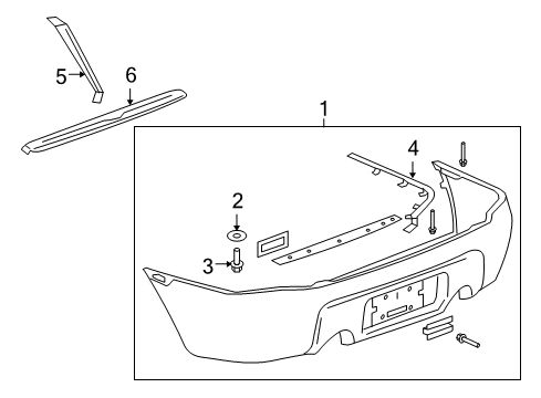 2003 Chevy SSR Bumper & Components - Rear Diagram