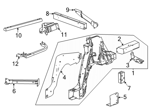 2025 Chevy Corvette Rear Floor & Rails Diagram 6 - Thumbnail