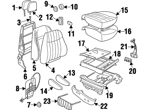 1997 Oldsmobile Silhouette Seat Back Cover, Front Diagram for 12532595