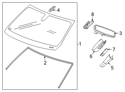 2020 GMC Sierra 1500 Glass - Windshield Diagram 2 - Thumbnail
