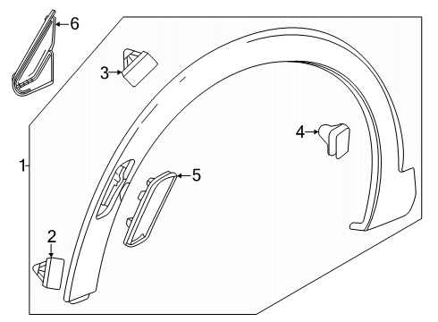 2024 Buick Envista Molding, Front Fender And Body Ornamentation Diagram for 42854702