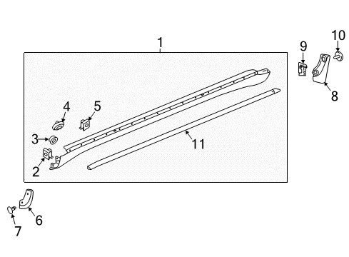 2018 Buick Enclave Exterior Trim - Pillars Diagram