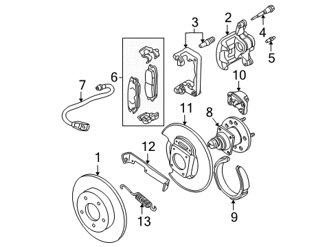2002 Oldsmobile Alero Caliper Bolt, Front Diagram for 18025648