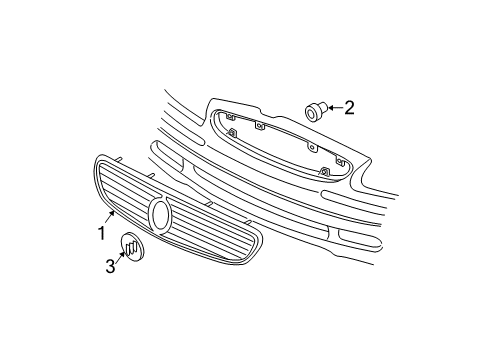 1997 Buick Regal Grille & Components Diagram