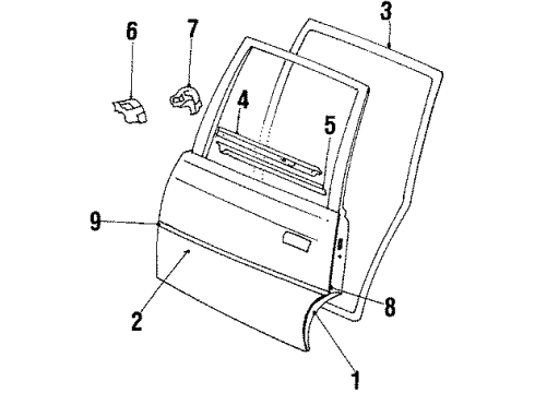 1990 Pontiac 6000 Door & Components Diagram 2 - Thumbnail
