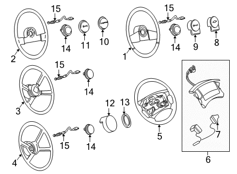 1989 Chevy Astro Steering Wheel & Trim Diagram