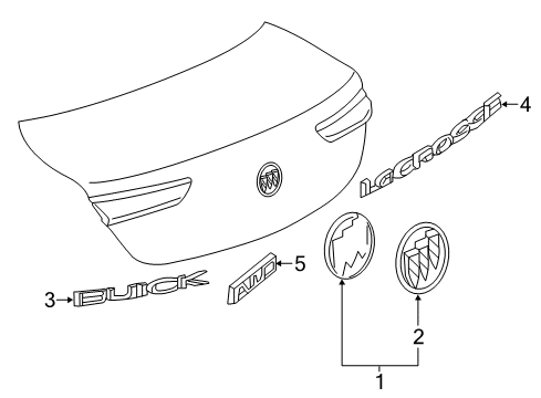 2018 Buick LaCrosse Exterior Trim - Trunk Diagram