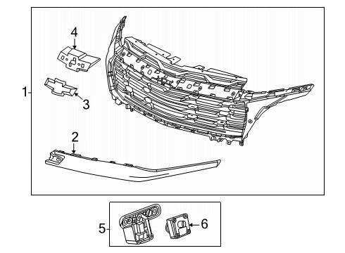 2025 Chevy Equinox Grille & Components Diagram 3 - Thumbnail