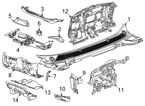 2025 Cadillac OPTIQ Cowl Diagram