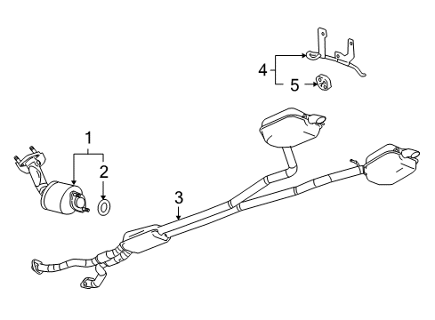 2009 Cadillac SRX Exhaust Components Diagram