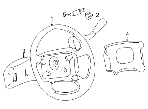 2002 GMC Savana 3500 Steering Wheel & Trim Diagram