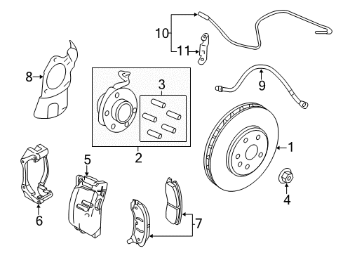 2013 Cadillac CTS Brake Pads, Front Diagram for 19421287