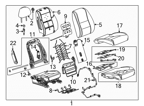 2014 Chevy Impala Seat Back Heater, Front Diagram for 22957067