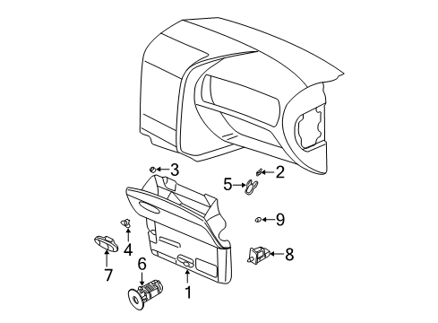 2004 Oldsmobile Bravada Glove Box Door Diagram for 15095652