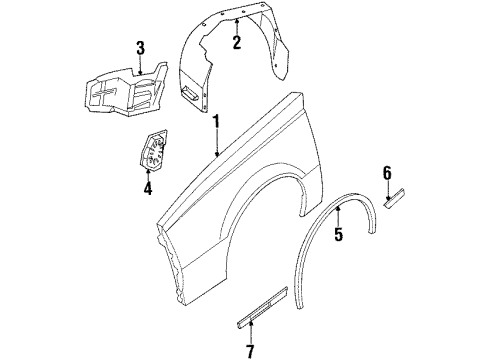 1986 Buick Skyhawk Exterior Trim - Fender Diagram
