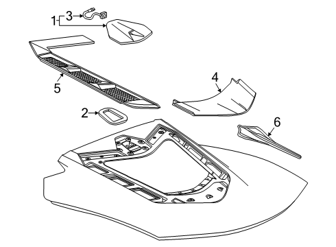 2025 Chevy Corvette Exterior Trim - Engine Lid Diagram 2 - Thumbnail
