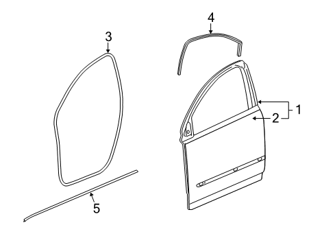 2011 Chevy Traverse Surround Weatherstrip Diagram for 23283530