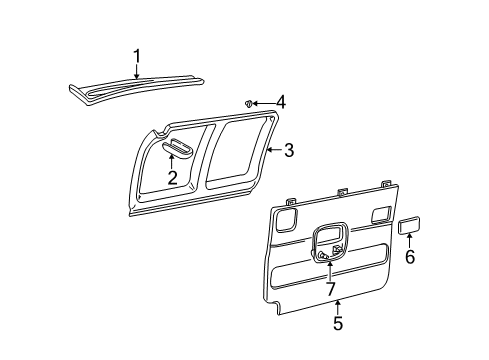 2002 GMC Savana 3500 Interior Trim - Side Door Diagram 2 - Thumbnail