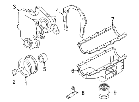 1999 Buick Century Oil Filter, Gold Diagram for 25322835