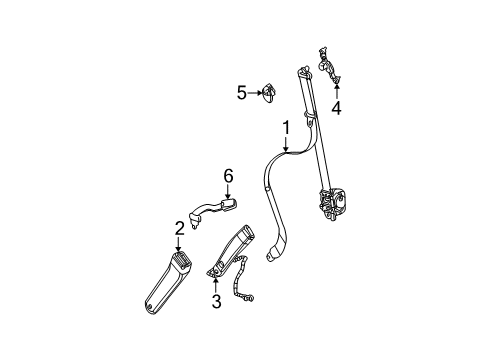 2003 Saturn Ion Lap & Shoulder Belt, Driver Side Diagram for 15887904