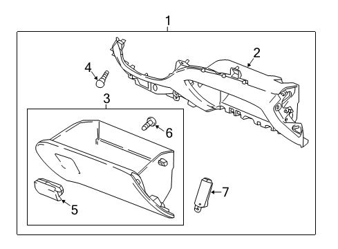 2023 Buick Enclave Glove Box, Beige Diagram for 84604944
