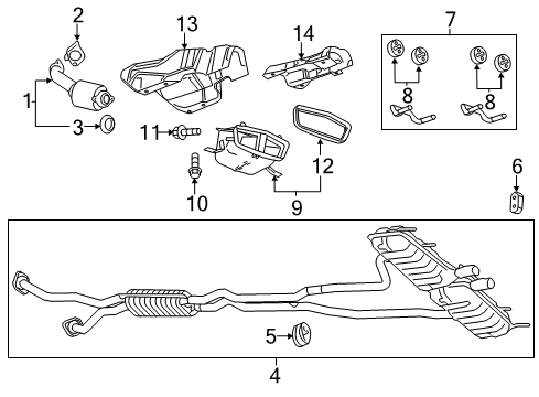 2012 Cadillac CTS Catalytic Converter, Driver Side Diagram for 22882836