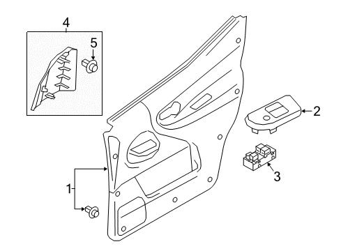 2018 Chevy City Express Window Switch, Driver Side Diagram for 19317239
