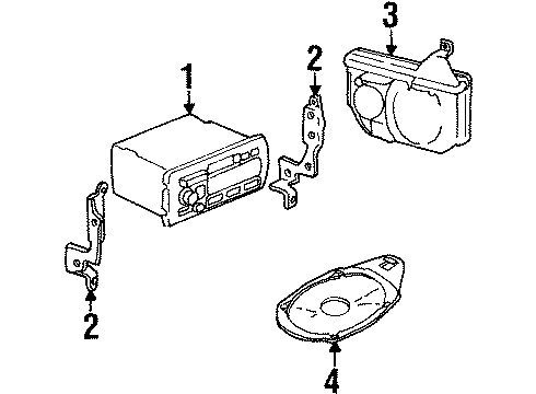 2001 Cadillac Eldorado Radio Bracket, Driver Side Diagram for 25674629
