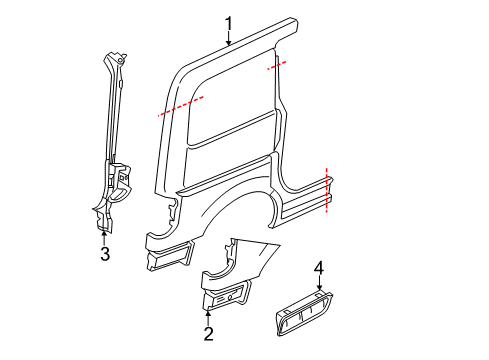 2015 Chevy City Express Side Panel & Components Diagram