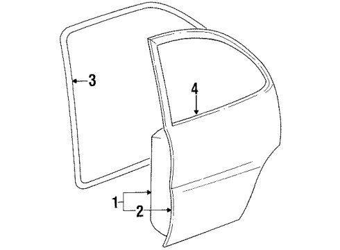 1984 Cadillac DeVille Door & Components Diagram