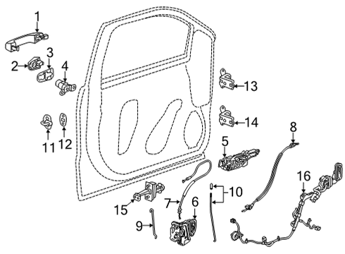 2024 GMC Sierra 2500 HD Harness, Front Driver Side Diagram for 85625090