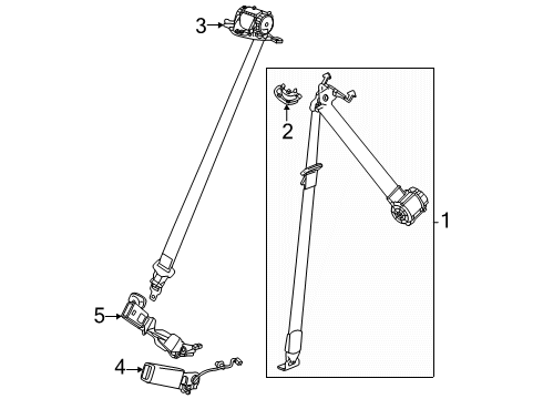 2025 Cadillac ESCALADE IQ Third Row Seat Belts Diagram