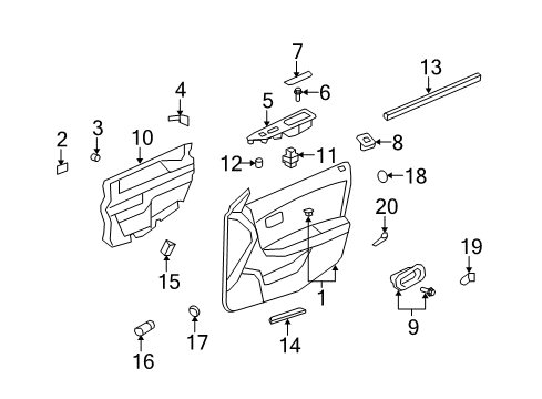 2007 Saturn Aura Handle, Inside Cap, Front Driver Side Diagram for 20872379