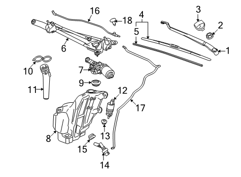 2013 Buick LaCrosse Wiper & Washer Components Diagram