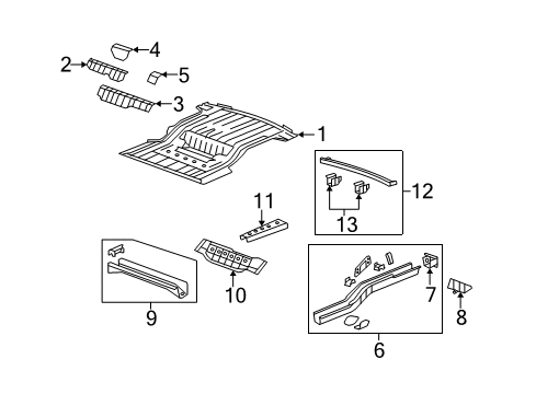 2007 Saturn Outlook Rear Floor & Rails Diagram