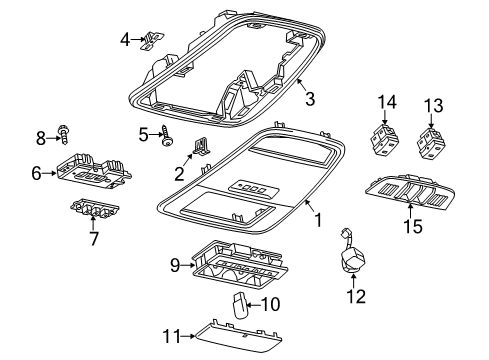 2012 Buick Regal Reading Lamp Assy, Black; Titanium Diagram for 22856790