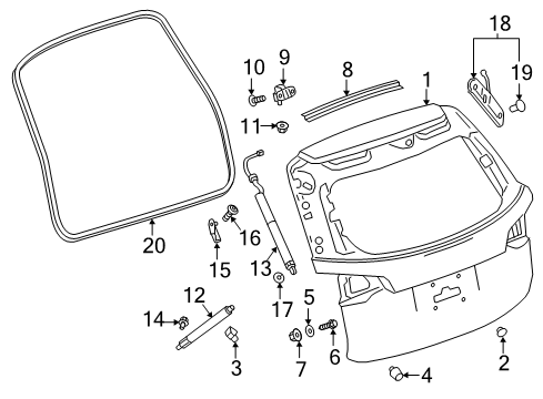 2024 GMC Terrain Gate & Hardware Diagram
