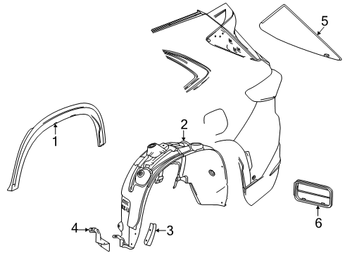 2025 Buick Enclave Molding, Rear Quarter Panel Diagram for 84869077