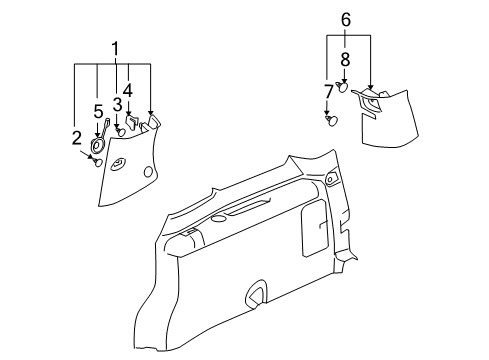 2008 Chevy Uplander Interior Trim - Side Panel Diagram 3 - Thumbnail