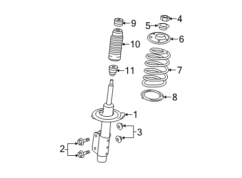 1999 Pontiac Grand Am Struts & Components Diagram