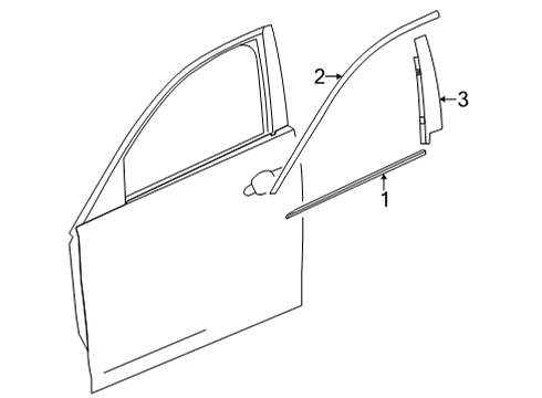 2021 Cadillac CT4 Exterior Trim - Front Door Diagram