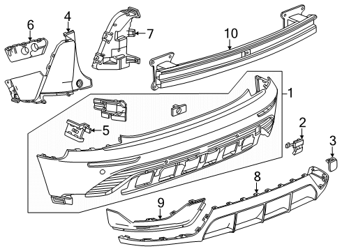 2025 Chevy Blazer EV Fascia Package-Rear Bumper Lower *Service Primer Diagram for 85697511