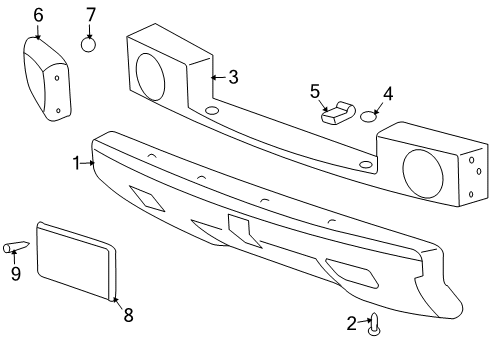 2003 Hummer H2 Bumper & Components - Front Diagram