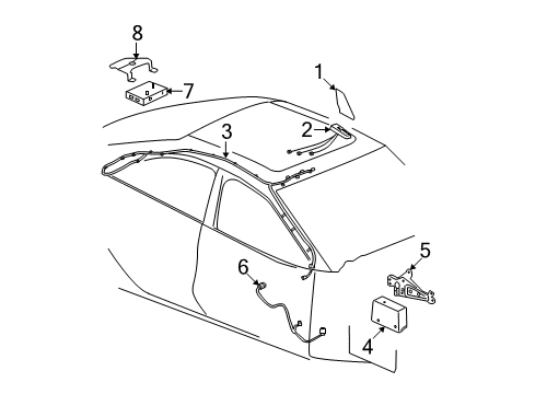 2009 Saturn Aura Antenna Mast Diagram for 10374577