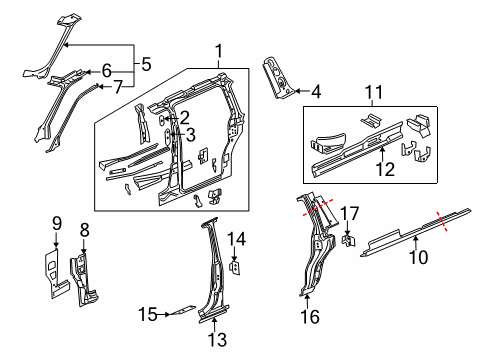 2005 Saturn Relay Rocker Panel, Passenger Side Diagram for 10382991