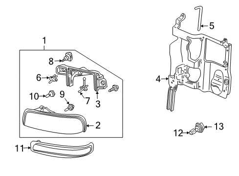 2006 Chevy Suburban 2500 Headlamp Components Diagram