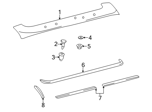 2009 Pontiac Vibe Rear Spoiler Diagram 2 - Thumbnail